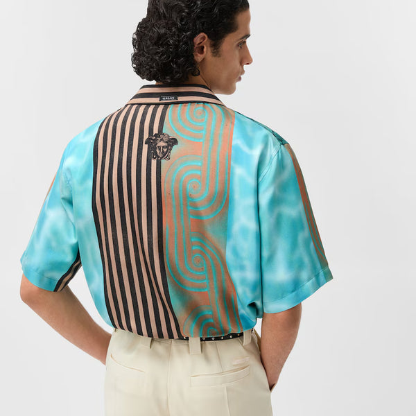 Versace Printed Silk Twill Shirt, Print