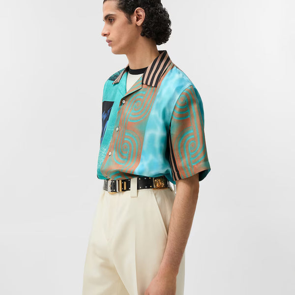 Versace Printed Silk Twill Shirt, Print