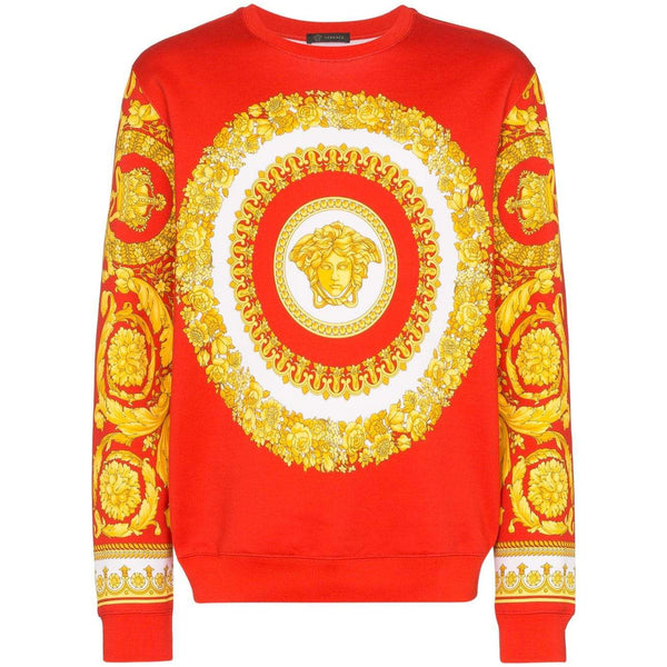 VERSACE Graphic Print Sweatshirt, Red