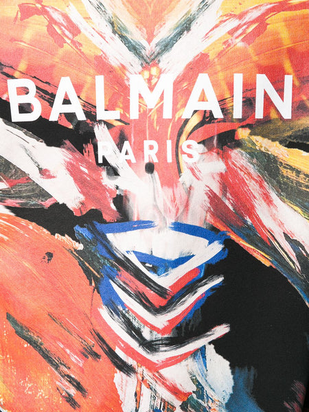 BALMAIN Printed Paint Logo Sweatshirt, Black