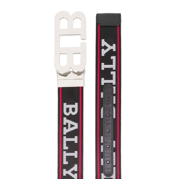 Bally Men's Black Red Leather Mirror B 40mm Reversible TSP Belt Size 95