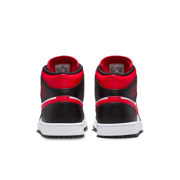 Air Jordan 1 Mid, BLACK/FIRE RED-WHITE – OZNICO