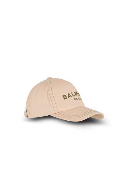 BALMAIN COTTON LOGO CAP, BEIGE