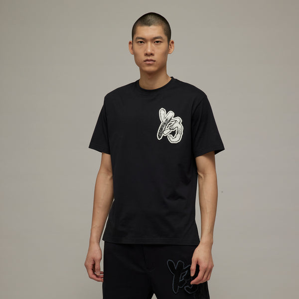 ADIDAS Y-3 BRUSH GFX SS TEE, BLACK