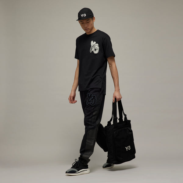 ADIDAS Y-3 BRUSH GFX SS TEE, BLACK