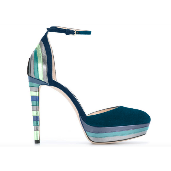 JIMMY CHOO Macy 120 Two Piece Sandal, Suede/ Metallic Nappa