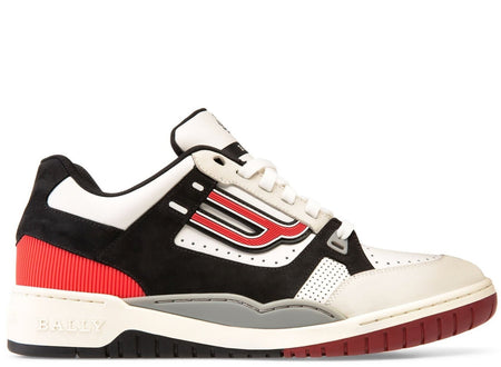 BALLY Wictor Slip On Logo Band Sneaker, White/ Navy/ Red