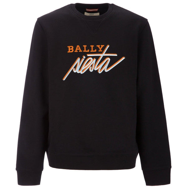 BALLY Siesta Embroidered Sweatshirt, Black-OZNICO