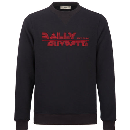 BALLY Mock Zip Hooded Sweatshirt, Black