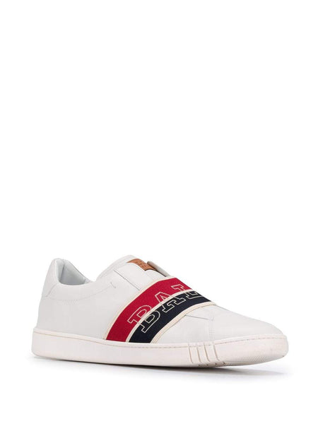 BALLY Wictor Slip On Logo Band Sneaker, White/ Navy/ Red-OZNICO