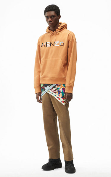KENZO Logo Oversized Hooded Sweatshirt, Paprika