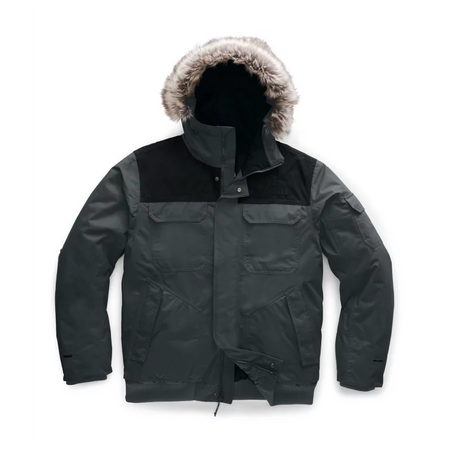 THE NORTH FACE STEEP TECH DOWN JACKET, GREY, TNF BLACK & YELLOW