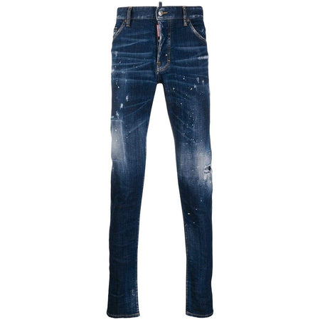 MARCEL BURLON Blue Wing Slim Jeans, Strong Wash