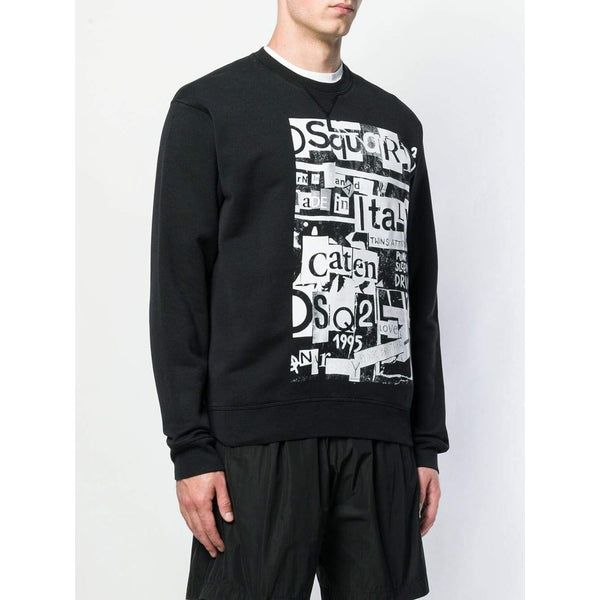 DSQUARED2 Graphic Crewneck Sweatshirt, Black-OZNICO