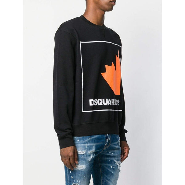 DSQUARED2 Logo Print Sweatshirt, Black-OZNICO
