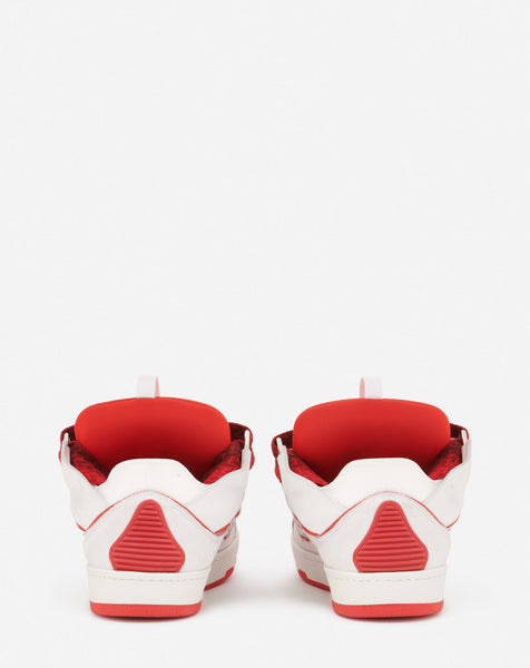LANVIN CURB SNEAKERS, WHITE/RED