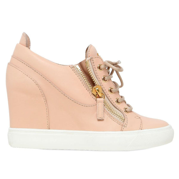 GIUSEPPE ZANOTTI Lorenz Zip-Front Wedge Sneaker, Shell-OZNICO