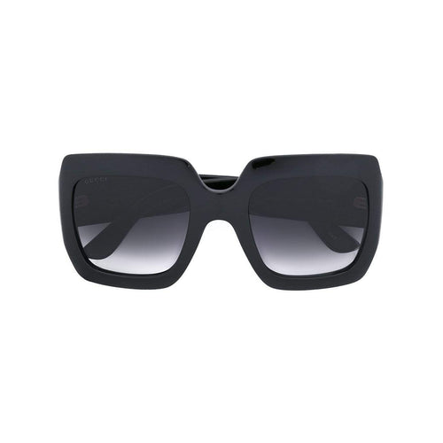GUCCI Oversize Square Frame Sunglasses, Black-OZNICO