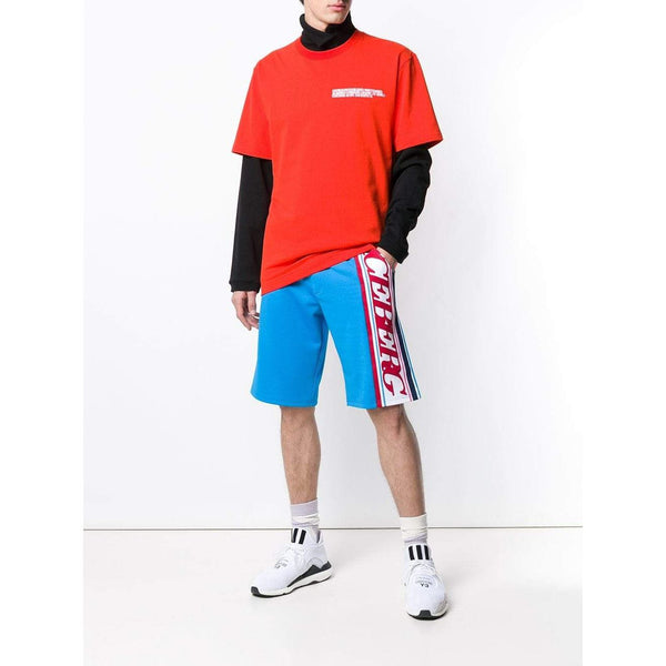 ICEBERG Bermuda Logo Shorts, Blue-OZNICO