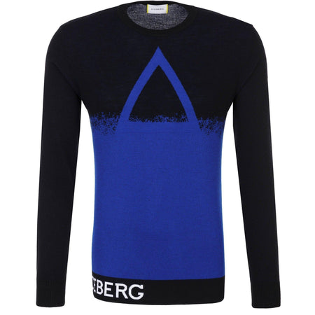 ICEBERG Knit Full Zip Sweater, Classic Blue
