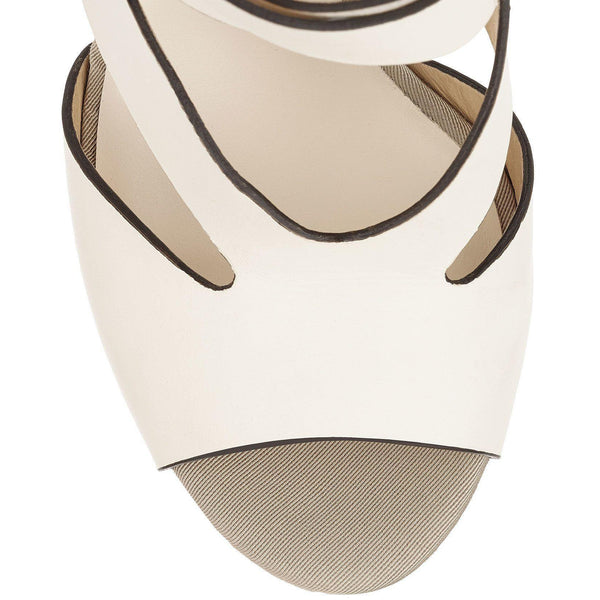 JIMMY CHOO Nate 120 Leather Cork Wedges, Latte Mix-OZNICO