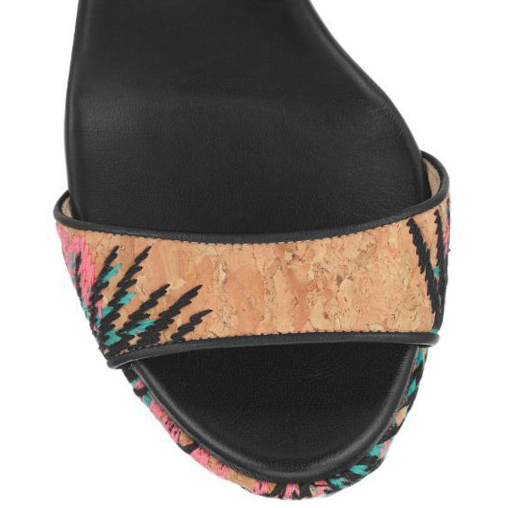 JIMMY CHOO Portia 120 Embroidered Cork Sandal-OZNICO