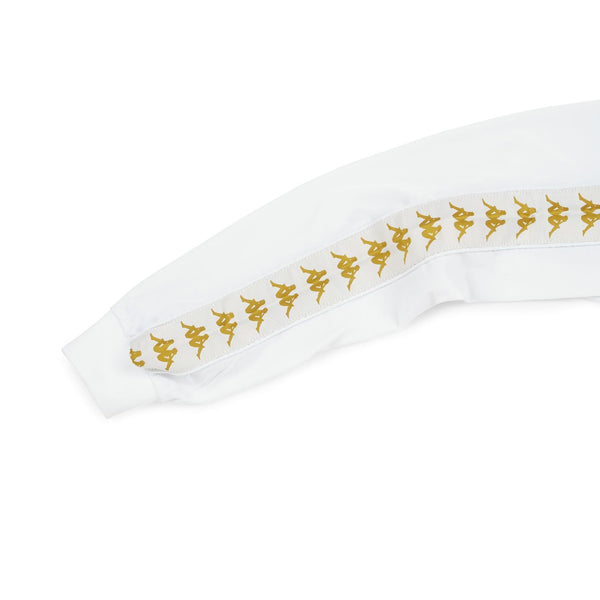 KAPPA Slim Fit Logo Crewneck, White/ Gold-OZNICO