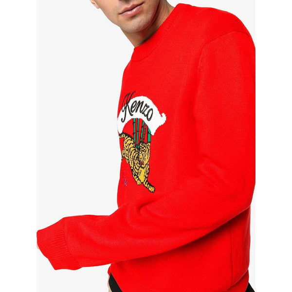 KENZO Bamboo Tiger Sweater, Medium Red-OZNICO