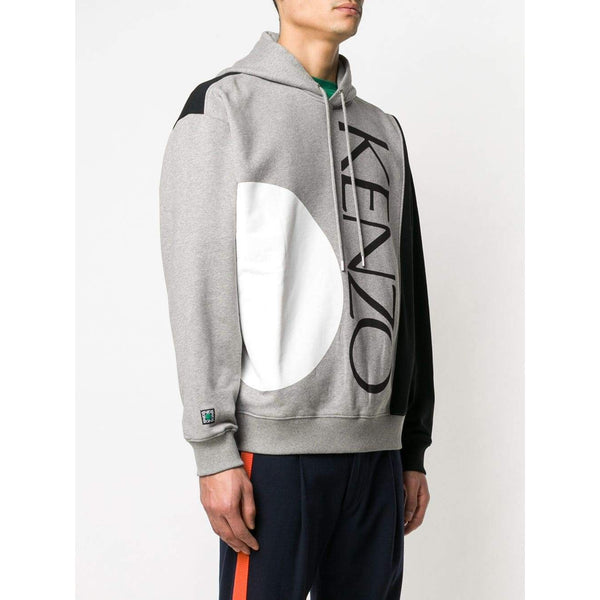 KENZO Color-Block Hoodie, Dove Grey-OZNICO