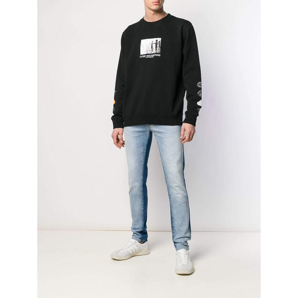 MARCELO BURLON Aliens Crewneck Sweatshirt, Black-OZNICO