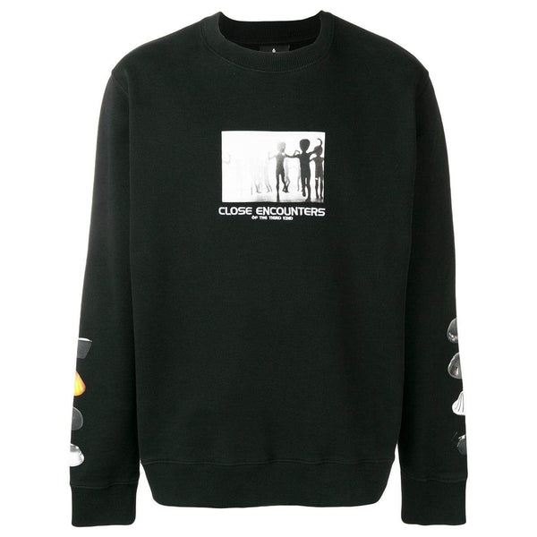 MARCELO BURLON Aliens Crewneck Sweatshirt, Black-OZNICO