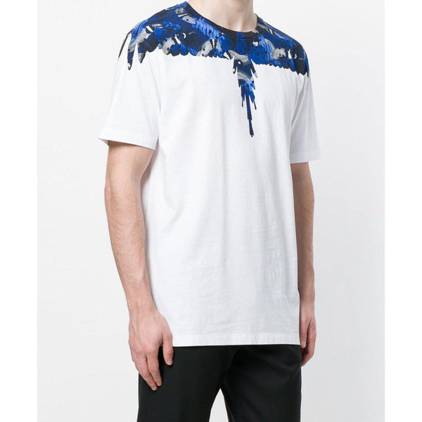 MARCELO BURLON Camou Wings T-Shirt, White/ Blue-OZNICO