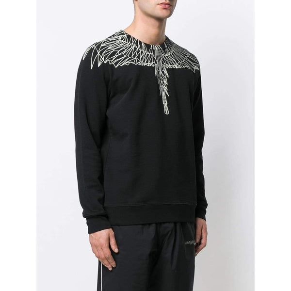 MARCELO BURLON Neon Wings Crewneck, Black-OZNICO