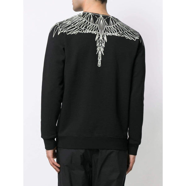 MARCELO BURLON Neon Wings Crewneck, Black-OZNICO
