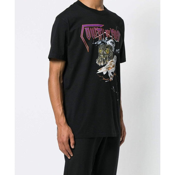 Whitney Pak at lægge Hvile MARCELO BURLON Owl Print T-Shirt, Black – OZNICO