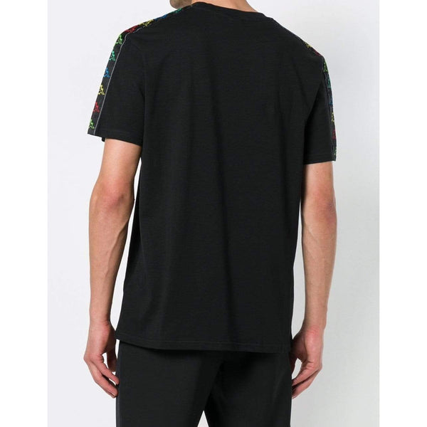 MARCELO BURLON X KAPPA Multicolor Logo T-Shirt, Black-OZNICO