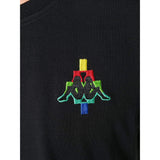 MARCELO BURLON X KAPPA Multicolor Logo T-Shirt, Black-OZNICO