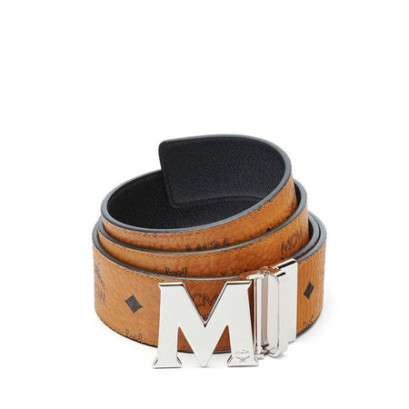 MOSCHINO Men's Textured Logo Belt, Black-Gold