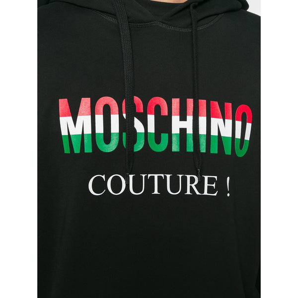MOSCHINO Couture Printed Logo Hoodie, Black-OZNICO