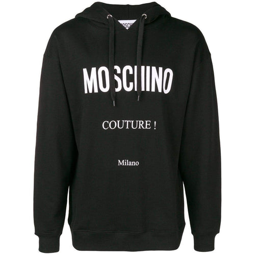 MOSCHINO Couture Printed Logo Hoodie, Black-OZNICO