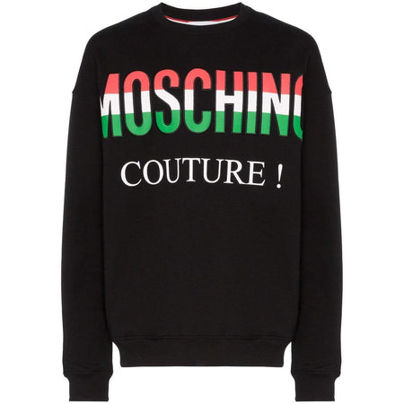 MOSCHINO Graphic Knit Sweater, Black/ Multi