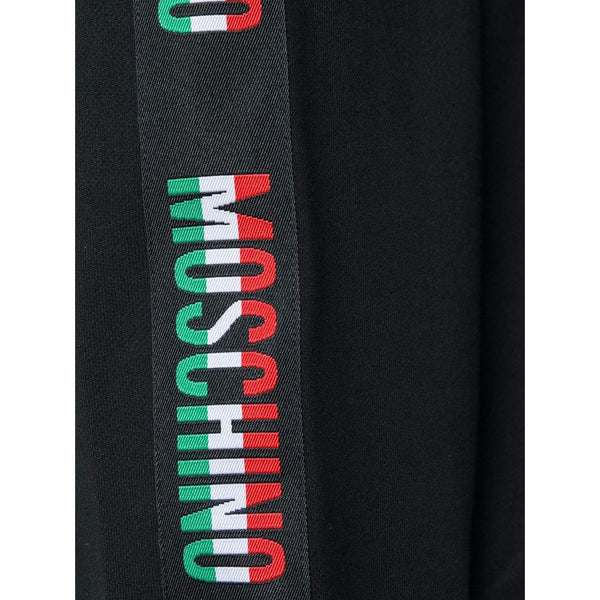 MOSCHINO Logo Band Hooded Sweatshirt, Black-OZNICO