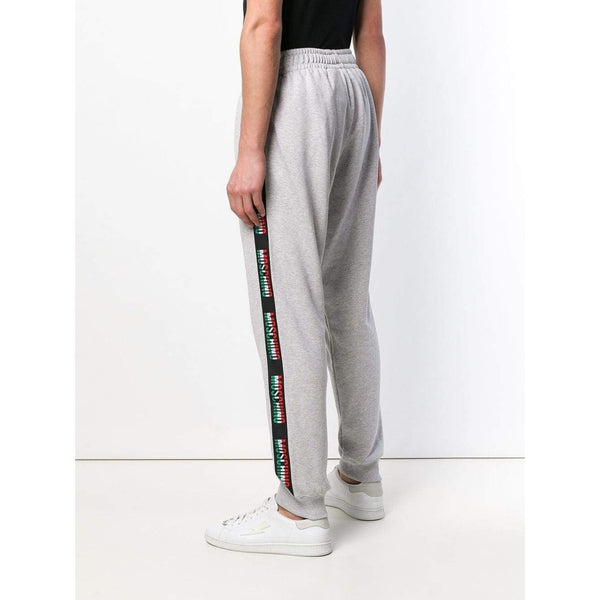 MOSCHINO Logo Stripe Sweatpants, Grey-OZNICO