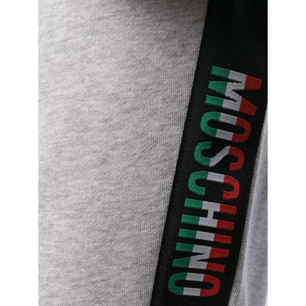 MOSCHINO Logo Stripe Sweatpants, Grey-OZNICO