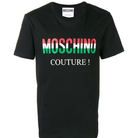 MOSCHINO Logo Patch Polo Shirt, Black
