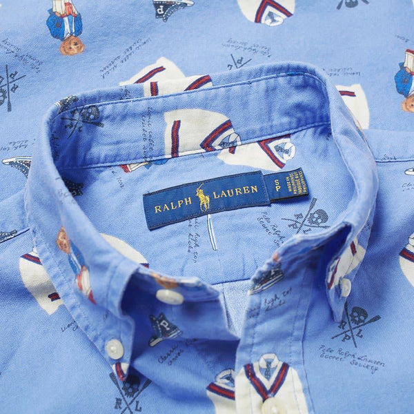POLO RALPH LAUREN All Over Printed Collegiate Oxford Shirt, Multi-OZNICO