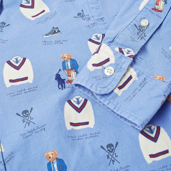 POLO RALPH LAUREN All Over Printed Collegiate Oxford Shirt, Multi-OZNICO
