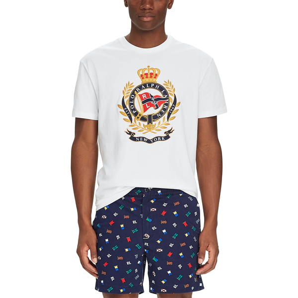POLO RALPH LAUREN Classic Fit Cotton Graphic Tee, White-OZNICO