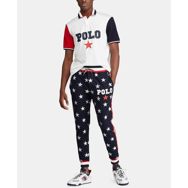 POLO RALPH LAUREN Classic-Fit Mesh Polo Americana Shirt, White Multi-OZNICO