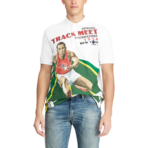 POLO RALPH LAUREN Custom Slim Fit Mesh Polo, White-OZNICO